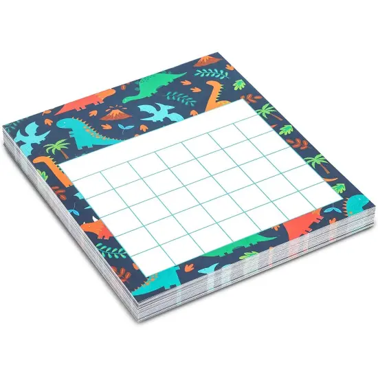 Dinosaur Incentive Charts for Classroom, Chore Board for Kids (6 x 5.25 In, 60 Sheets) White {7}