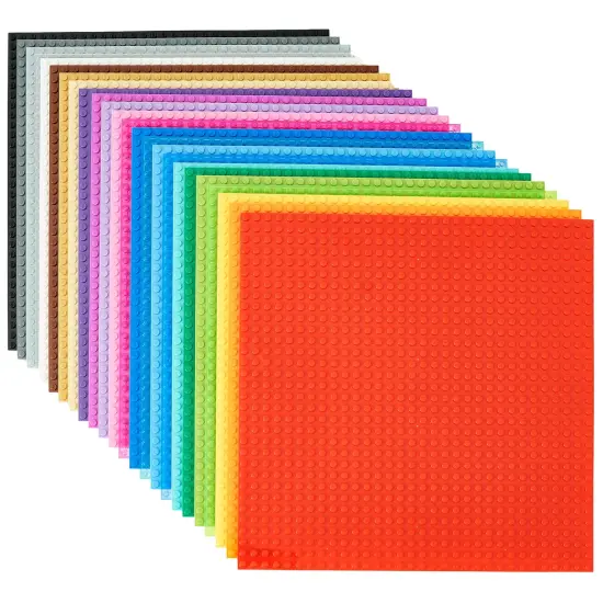 Strictly Briks 24 Pack Classic Baseplates 10x10 in, Stackable Building Plates with 32 x 32 Studs, Mats, Bases, Boards, Sheets 100% Compatible with All Major Brands, Rainbow Colors, Ages 3-14 Multicolor {1}