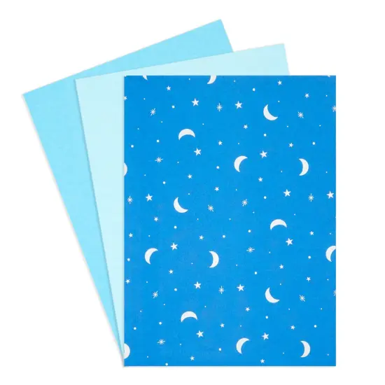 Moon and Stars Gift Wrap Tissue Paper for Bags, 3 Blue Colors (20x26 In, 60 Sheets) {1}