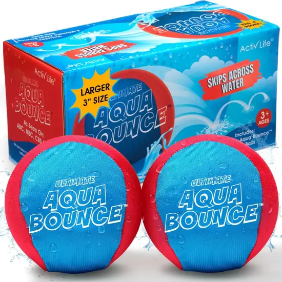 Ultimate Larger 3” Size Skip Balls (Red/Blue) Beach Pool Toys for Kids Ages 3-14Year Old Boys Girls Summer Gifts for Teens Family Fun Water Games Adult Men Women Best Birthday Present {1}