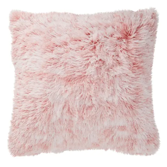 Blush Pink Faux Fur Throw Pillow Covers, Fuzzy Home Decor (20 x 20 Inches, 2 Pack) {6}