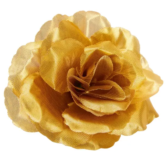 50 Pack Gold Roses Artificial Flowers Bulk, 3 Inch Stemless Fake Silk Roses for Decorations, Wedding, Faux Bouquets {7}