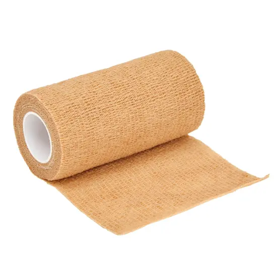 6-Rolls Self Adherent Bandage Wrap, Vet Tape - 4 In x 5 Yds Breathable, Elastic Cohesive Wrap Tape for Wrist, Swelling, Sports, Tattoo (Tan) {6}