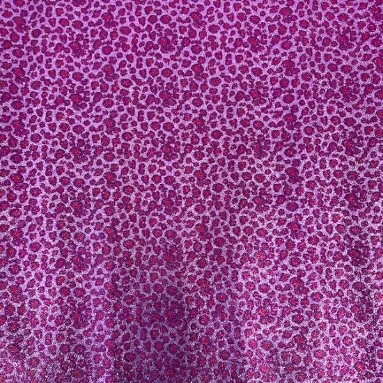 1 Yard Leopard Print Glitter Canvas Vinyl Fabric Fashion Accessories Craft Upholstery 56" Width Silver {3}