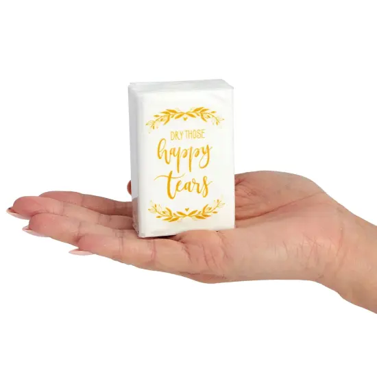 60-Pack Wedding Facial Tissue Souvenirs for Guests - Welcome Bag Party Favors and Bulk Pocket-Size Travel Packs {5}