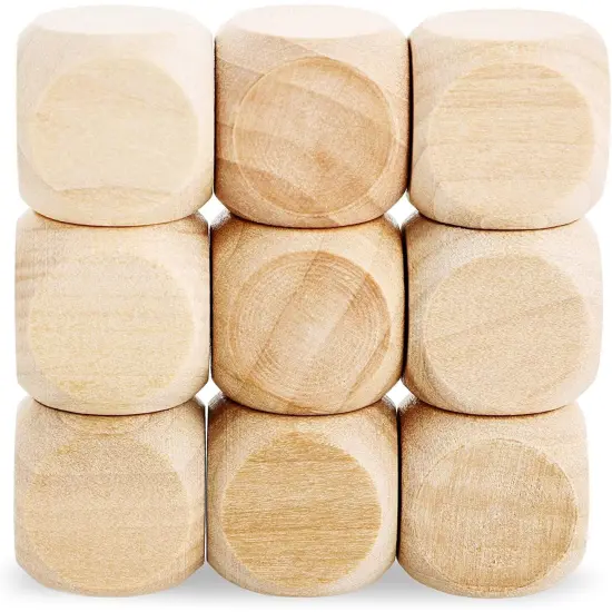 Unfinished Wooden Dice, Blank Square Blocks (0.75 in, 60-Pack) Brown {1}
