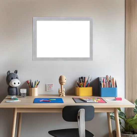 Grace Narrow Framed Dry Erase Magnetic Board Nickel {5}