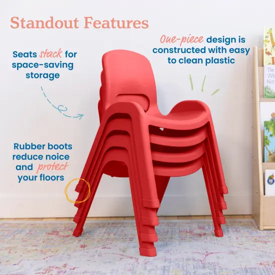 SitRight Chair, Classroom Seating, 4-Pack Red {4}