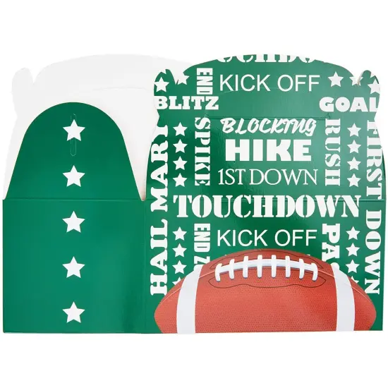 Blue Panda 24 Pack Football Gift Box, Unique Party Favor Boxes, Football Gift Bags for Sports Celebrations, Fun and Festive Decorations for Themed Parties and School Events Green {7}