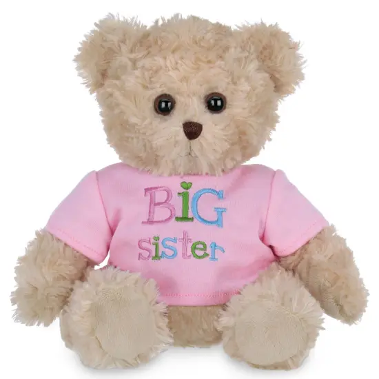 Bearington Big Sister Teddy Bear, 12 Inch Big Sister Stuffed Animal, For Ages 3-14 Pink {1}