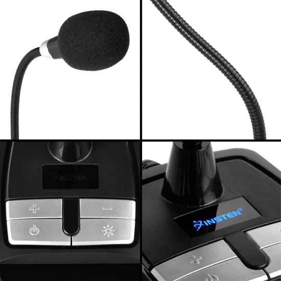 Omnidirectional Microphone for Computer with Phone Stand, Adjustable Gooseneck, RGB Lighting, 3.5mm Headphone Output, and 6 Foot Cable Compatible with USB for Gaming, Video Conferencing Black {5}