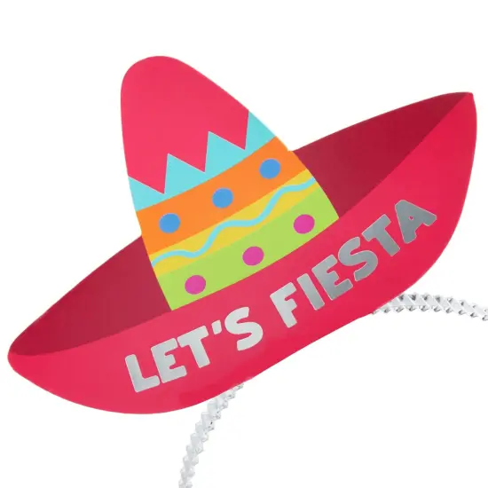 Juvale 24 Pack Let's Fiesta Sombrero Party Hats for Cinco de Mayo Favors, Mexican Themed Party Decorations (4 Colors) Red {6}