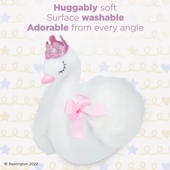 Bearington Grace Princess Swan Plush Stuffed Animal with Crown, 8 inches White {2}