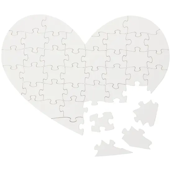 Set of 12 Heart Shaped Blank Jigsaw Puzzles to Draw On for Valentine&rsquo;s, DIY Crafts (9 x 6 in, 40 Pieces Each) {4}