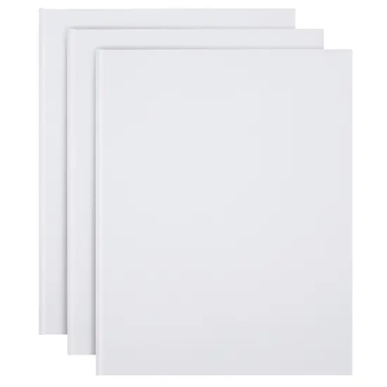 3 Pack 8.5x11 inch White Blank Hardcover Books for Kids to Write Stories, Unlined Scrapbook and Journal - 18 Sheets/36 Pages Each {1}