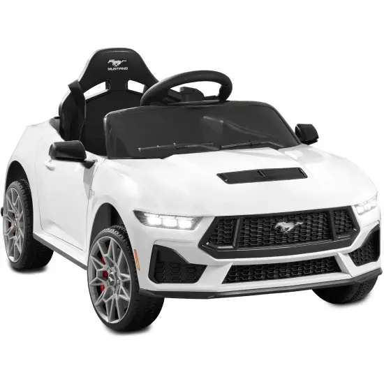 Best Choice Products Kids 12V Electric Ride-On Car Officially Licensed Ford Mustang w/ Remote, LED Lights White {1}