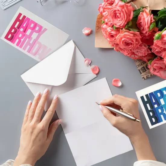 48 Pack Happy Birthday Cards with Envelopes, 4x6 inch Bulk Birthday Card Set for Kids, Students and Teachers (6 Colorful Assortment) Multicolor {5}