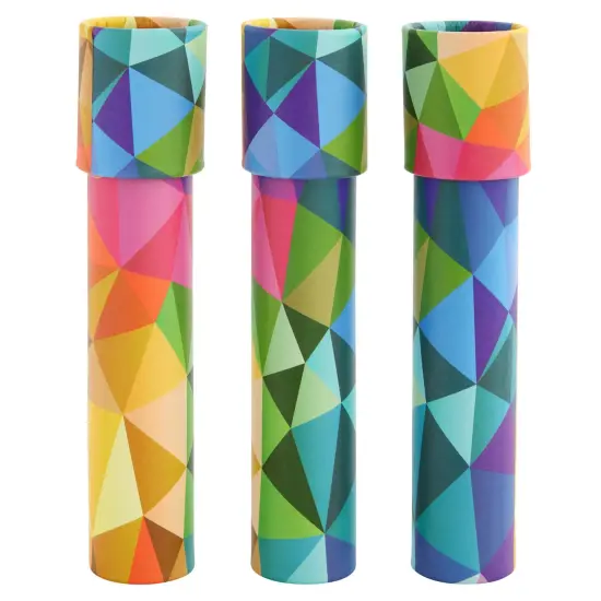 BLUE PANDA 3 Pack Prism Kaleidoscopes for Kids Ages 4-14 - Birthday Classroom Prizes, Classic Educational Retro Toys (Geometric Pattern, 8 Inches) {7}