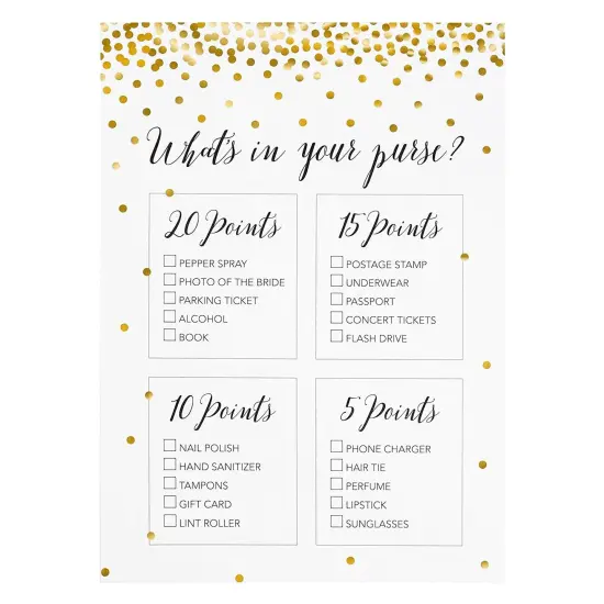 250 Pieces Bridal Shower Games for 50 Guests with Bingo Cards, He Said She Said Bridal Shower Games, Wedding Advice for Bachelorette, Celebrations (Gold) {7}
