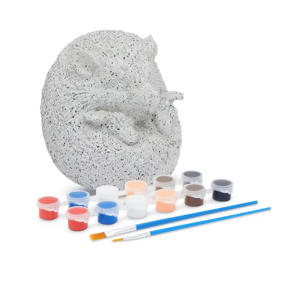Rock Painting Kit for Kids with 2 Hedgehog Figurines, 2 Brushes, 3ml Paint Pod Strips (16 Pieces) Multicolor {6}