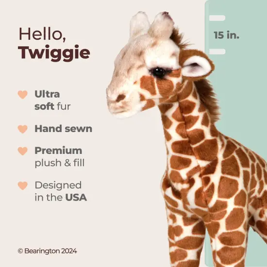 Bearington Twiggie Plush Giraffe Stuffed Animal, 15 Inch, For Ages 3-14 Brown {2}