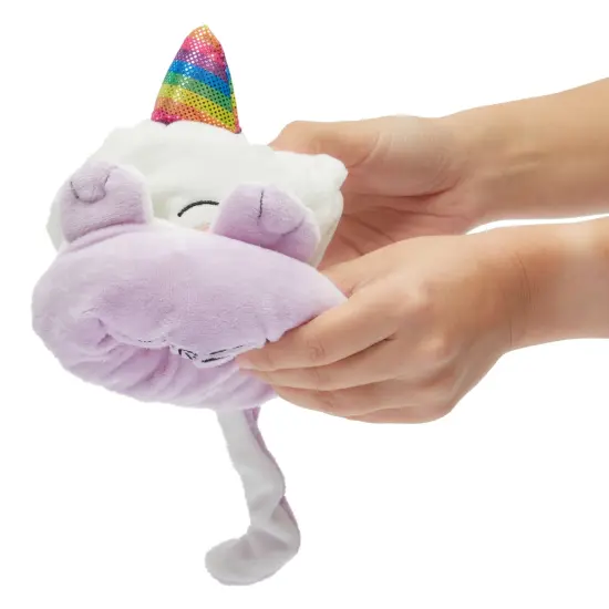 Small Reversible Caticorn Plush Toy, Lavender and White Caticorn Plushie with Rainbow Horn (6 x 12 In) Multicolor {3}