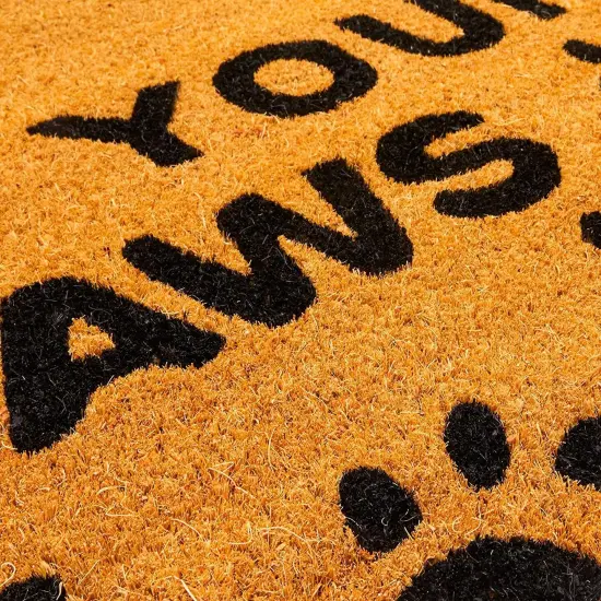 Nonslip Coco Coir Mat for Outdoor Entrance, Wipe Your Paws Doormat for Front Door Entry, Dog Lovers (17 x 30 In) Brown {5}
