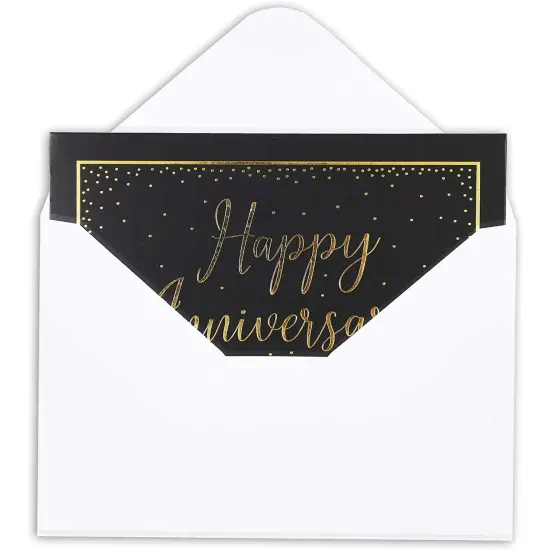 Pipilo Press 48 Pack Happy Anniversary Cards Bulk with Envelopes for Weddings, Work, Businesses, Gold Foil Designs (4x6 In) {4}