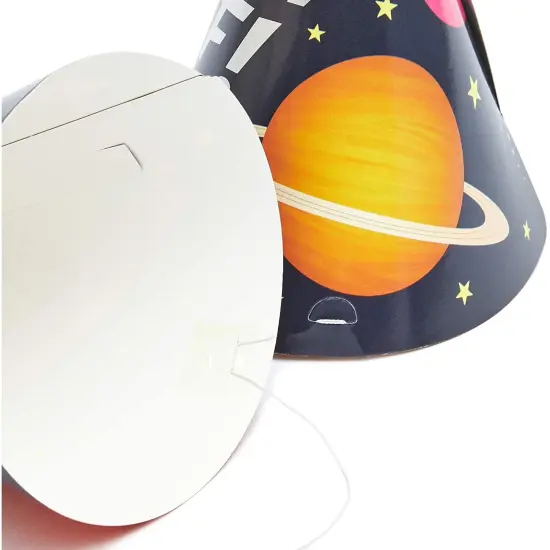 Blast Off Outer Space Birthday Party Hats (24 Pack) Multicolor Black {5}