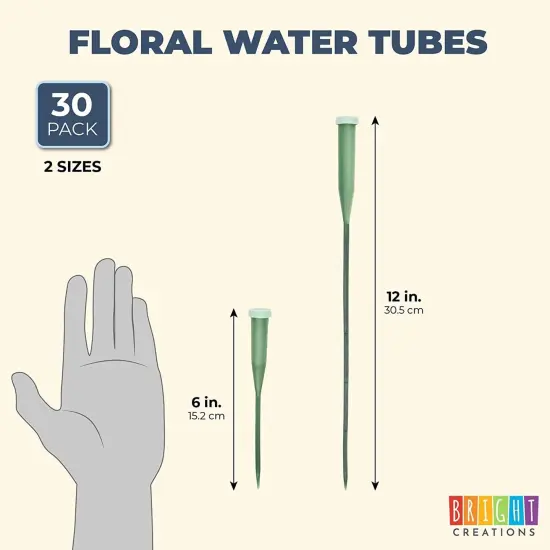 30 Pack Stem Water Tubes for Flowers with Caps, Extendable Vials for Floral Arrangements, Florist Supplies (6 and 12 Inches) {5}