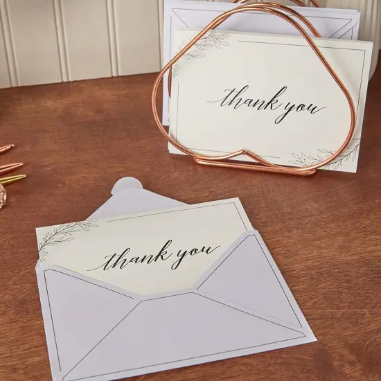 Sympathy Thank You Cards with Envelopes and Stickers (4 x 6 In, 48 Pack) White {3}