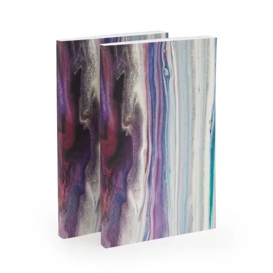 Marble Soft Cover Journals, Lined Pages, 80 Sheets Each (5.25 x 8.25 In, 2 Pack) Multicolor {1}