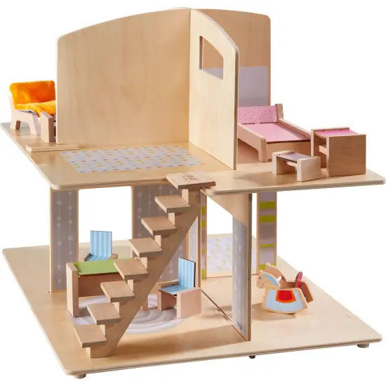 HABA Little Friends Dollhouse Town Villa with 10 Pieces of Furniture Multicolor {3}