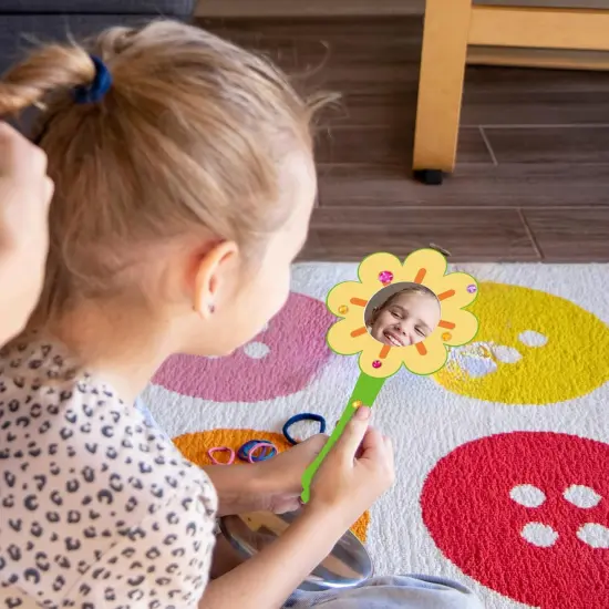 10 Pack Wooden Mirror Craft for Kids {4}