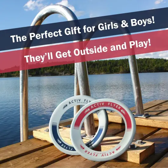 Activ Life 2 Pack Flying Rings for Kids, Fun Beach Toys, Gifts for Boys & Girls Aged 3-14, Family Outdoor Games, Play at Swimming Pool, Playground, Basket Fillers Birthday Presents, Glow in the Dark {3}