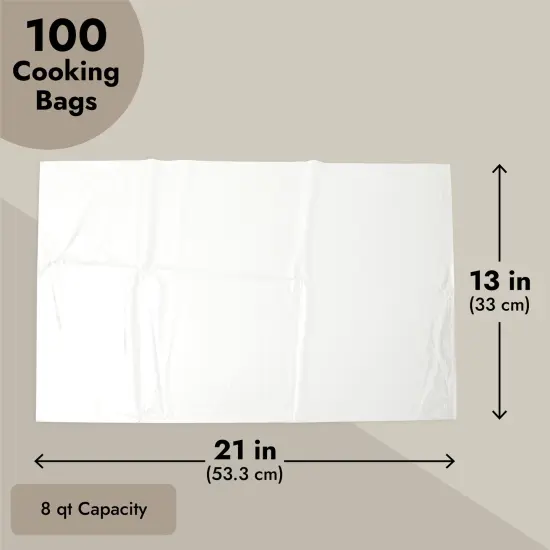 Slow Cooker Liners, Clear Plastic Cooking Bags for Oval or Round Pot, 3-8 QT, Easy Clean Up, Regular Size, Disposable (13x21 in, Bulk Pack), 100 Pack White {4}