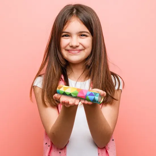 BLUE PANDA 3 Pack Prism Kaleidoscopes for Kids Ages 4-14 - Birthday Classroom Prizes, Classic Educational Retro Toys (Geometric Pattern, 8 Inches) {3}