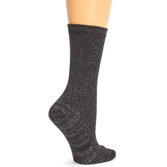 Glitter Ankle Socks for Women, 3 Metallic Colors (One Size, 3 Pairs) Multicolor {7}