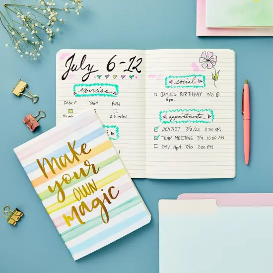 6 Pack Inspirational Notebooks for Women, A5 Motivational Soft Cover Journals for Students, Watercolor Designs, Gift Set (5.7 x 8.2 In) Multicolor {3}