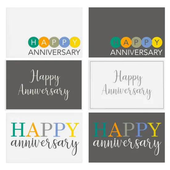 120 Pack Assorted Birthday and Anniversary Cards with Envelopes Bulk for Work, Wedding, Employees Appreciation, Business (12 Designs, 4x6 In) Multicolor {5}