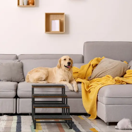 5-Step Non-Slip Dog Stairs for Bed & Sofa &ndash; Heavy-Duty Pet Steps with Felt Pads, Joint-Friendly Design for Small, Senior, or Injured Pets {6}