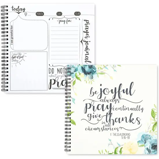 Faithful Finds Spiral Bound Prayer Notebook, Christian Devotional Bible Journal for Women, 60 Sheets/120 Pages (8.8 x 8.5 In) - Daily Prayer Journal for Woman - Spiral Prayers Journals White {5}