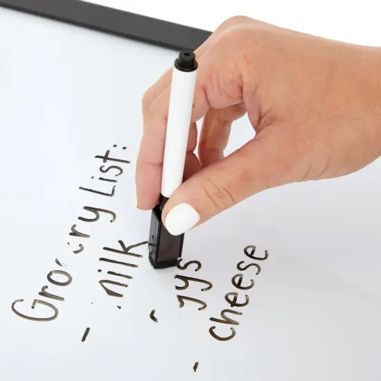 Juvale Message Command Center & Wall Mounted Organizer, Family Office Whiteboard, Chalkboard, Cork Board Combo, Mail Inbox Sorter, Key Hooks & Magnets (21.9 x 18.2 x 0.6 inch) Black {4}