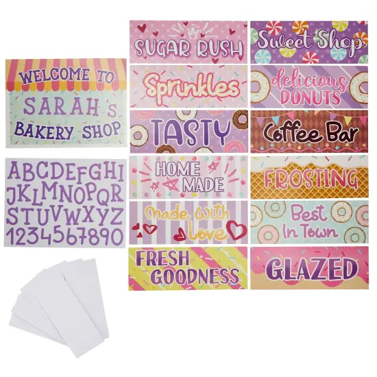 13 Pieces Donut Grow Up Two Sweet Birthday Party Decoration, Custom Signs Kit with Letter Stickers Multicolor {1}