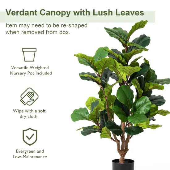 Set of 2 3.5ft & 5ft Faux Fiddle Leaf Fig Trees {6}