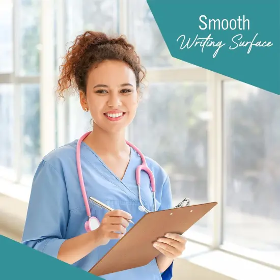 6 Clipboards Standard A4 Letter Size, 9x12.5 inch Wooden Clipboard with 6" Metal Clip, Hardboard, Ideal for 8.5 x 11 Inch Paper, for Office, School, and Home Use {5}