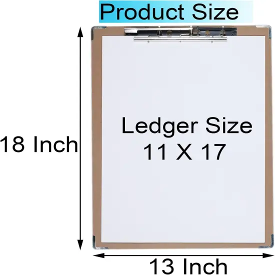 11x17 Clipboard with Hardware Corner Guard Vertical Extra Large Clipboard Hardboard with 8 Inch Jumbo Lever Clip 11 x 17 Clipping Board Log Color 1 Pack {2}