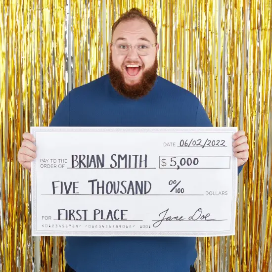 5 Pack Giant Check for Presentations, Awards, Prizes, Fundraisers, Donations, Endowments (30 x 16 In) White {2}