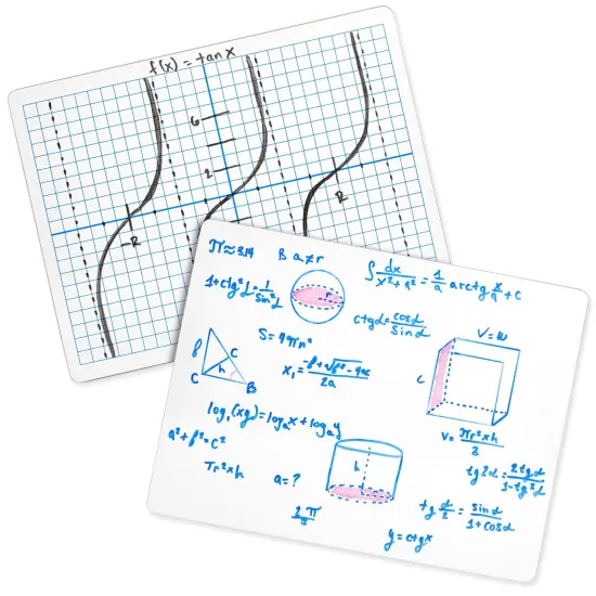 24 Piece Set - 12 Pc XY Axis Graph Whiteboard 9 x 12 inches, Dry Erase Double-Sided Lap Board with Erasers for Students, Classroom Supplies {5}