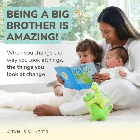 Tickle & Main 3 Piece New Big Brother Gift for Boys, Includes Big Brother/Little Brother Dinosaur Stuffed Animals with Storybook for Announcing a New Sibling, Educational and Engaging, Ages 1-14 {5}